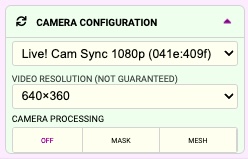 Camera Configuration Card